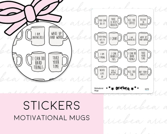Mugs Motivational Quotes Planner Stickers