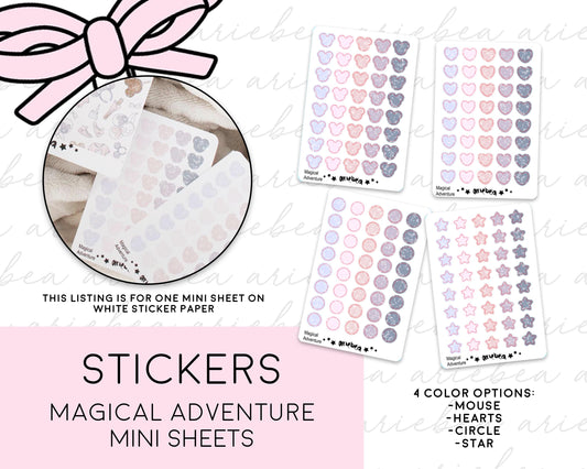 Limited Edition Magical Adventure Mouse Dot, Heart, Star Planner Stickers