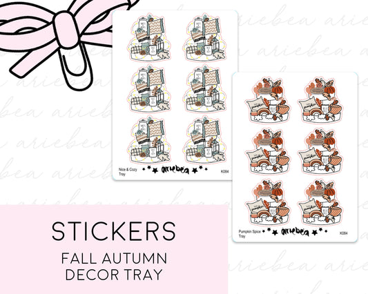 Seasonal Fall Autumn Pumpkin Spice Rainbow Tier Shelf Home Decor Planner Stickers