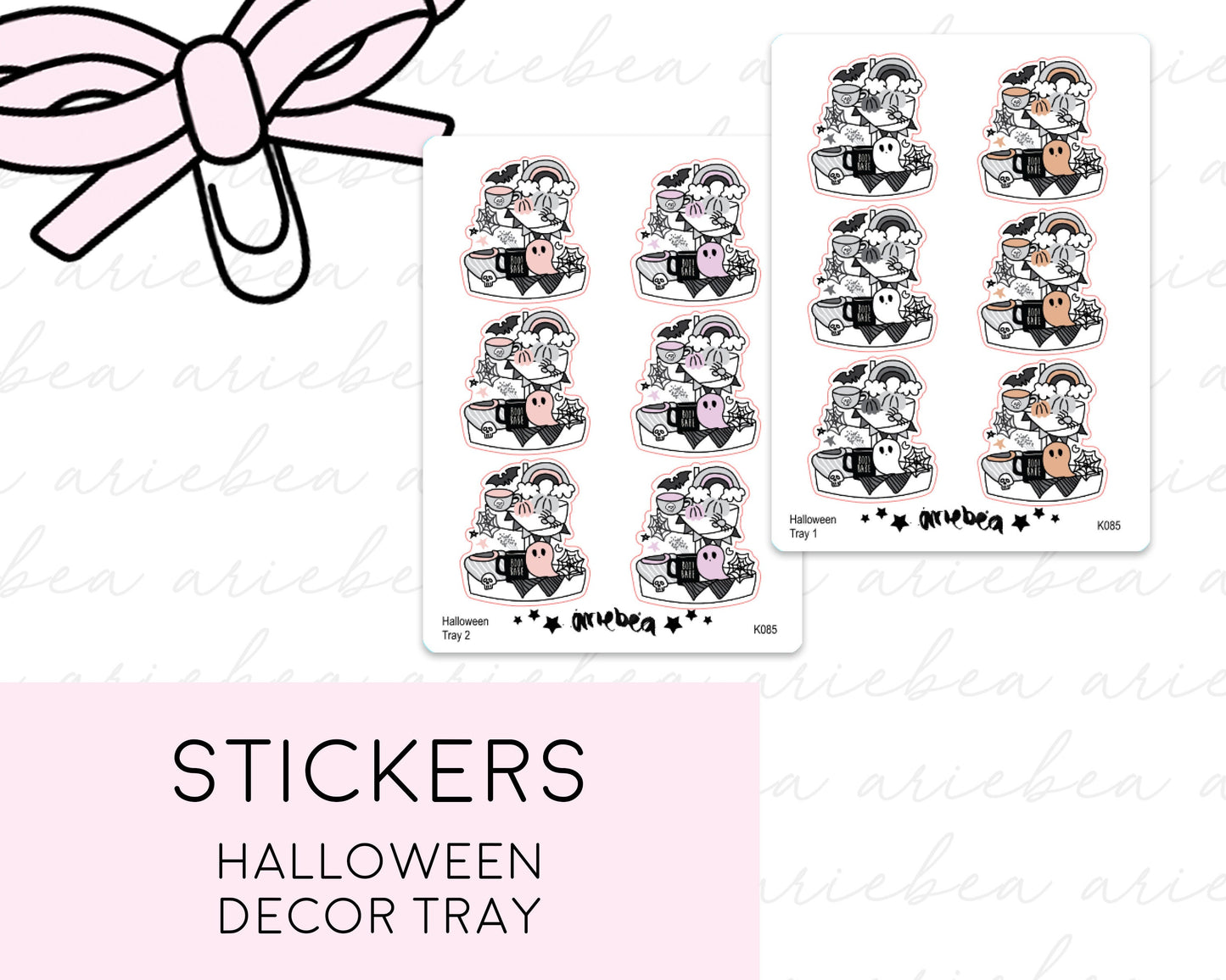 Halloween Fall Jack Skellington Pastel Rainbow Tier Shelf Home Decor Planner Stickers