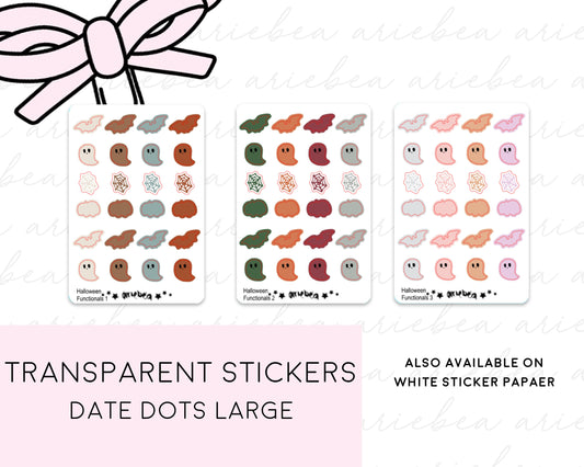 Halloween Functionals Ghost Spiderweb Pumpkin Bat Mini Sheet Planner Stickers