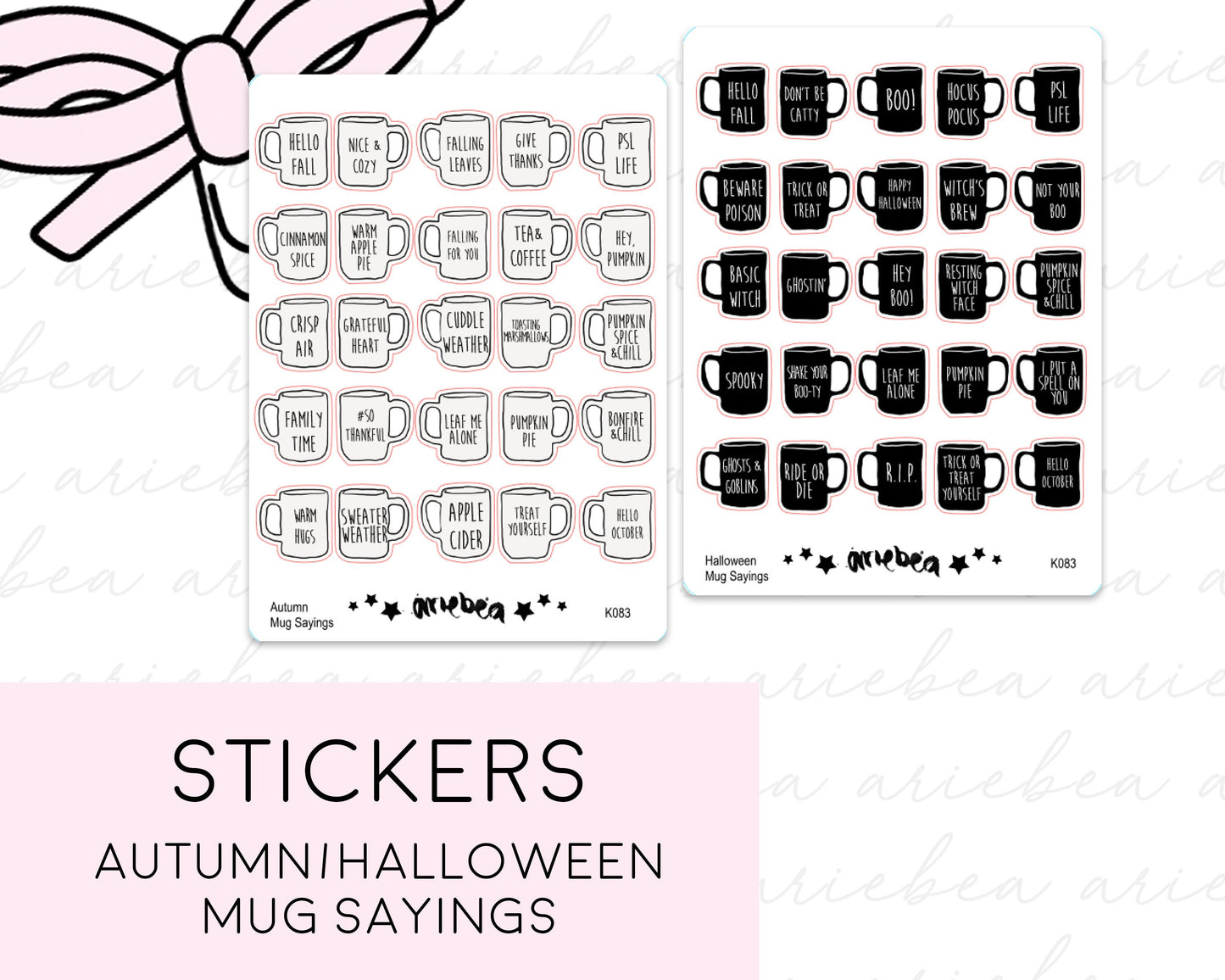 Halloween Fall Autumn Sassy Mug Sayings Cup Home Decor Planner Stickers