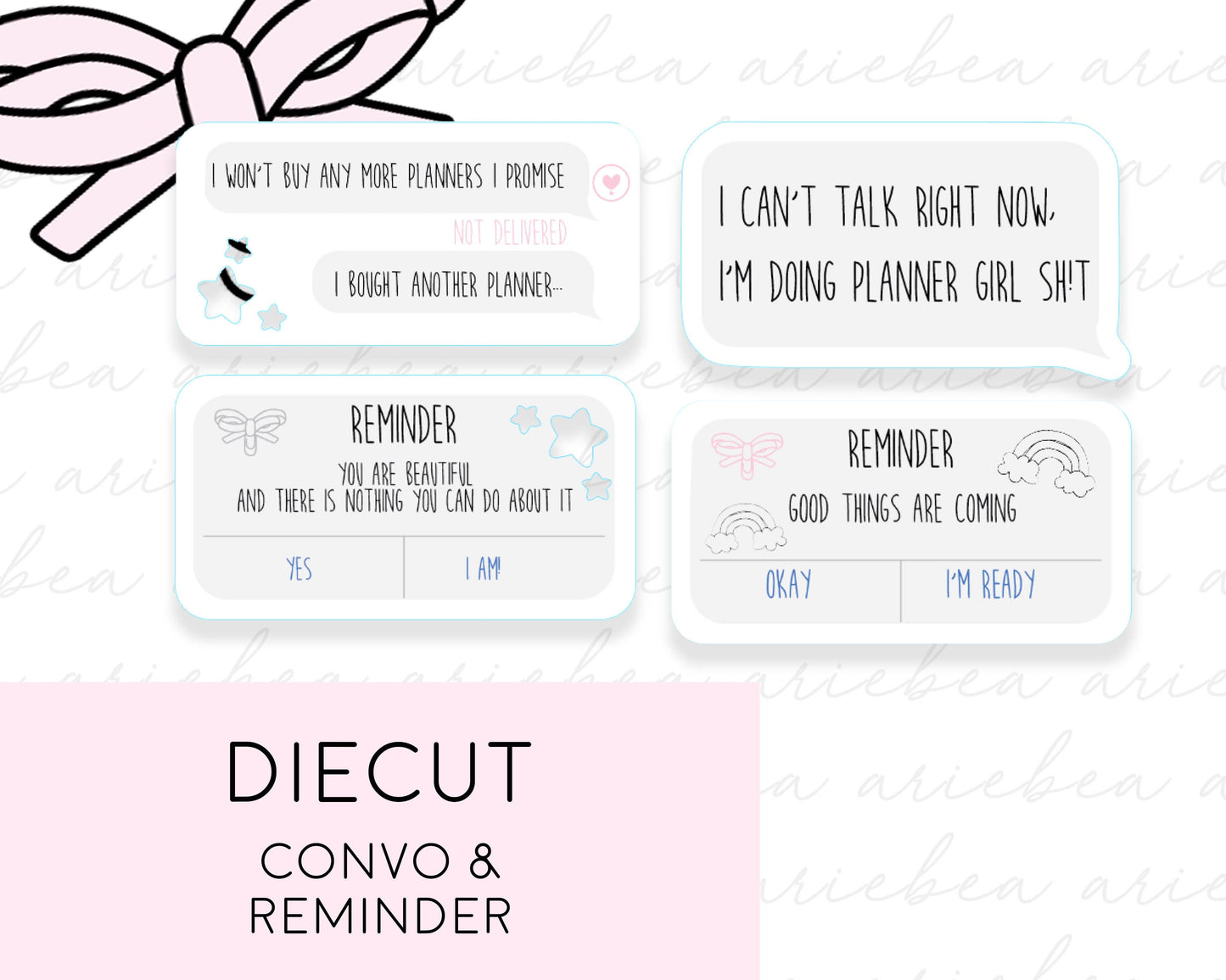 Diecut Conversation Motivational Funny Planner Quote
