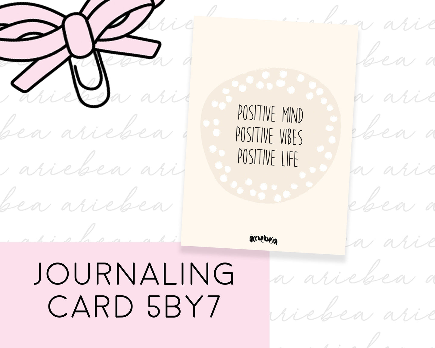 Positive Mind, Vibes Life 5 by 7 inch Journaling Card
