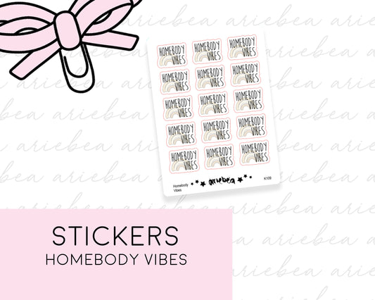 Homebody Vibes Rainbow Planner Stickers