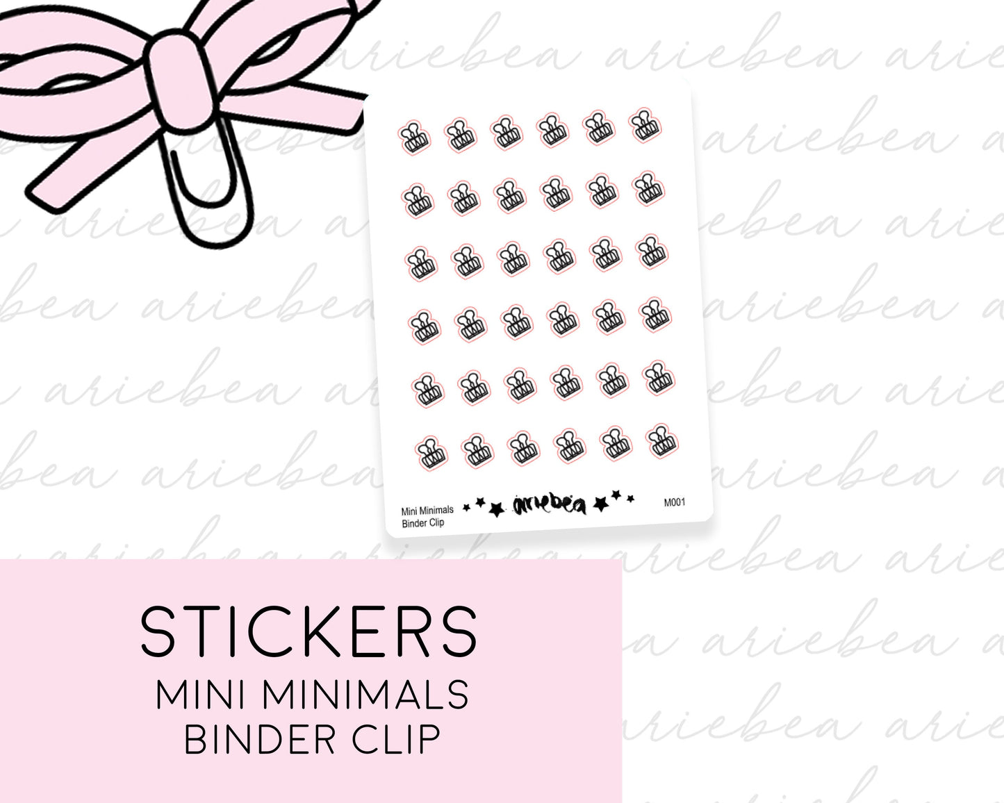 Binder Clip Mini Minimals Doodle Planner Stickers