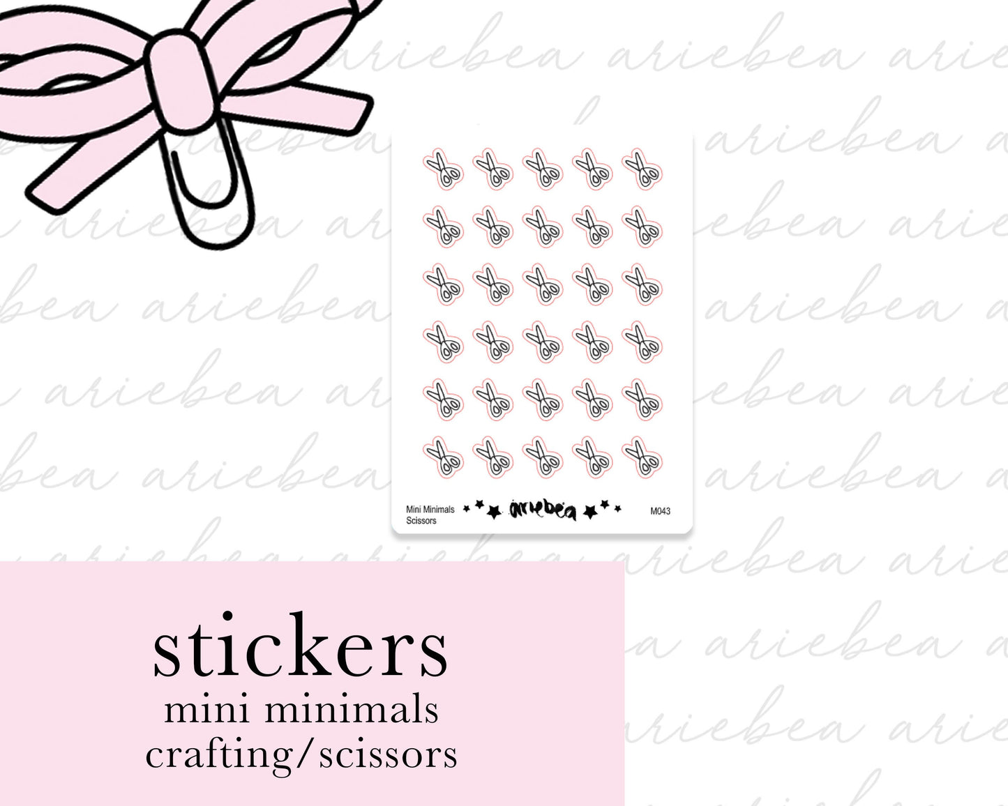 Crafting Scissors Mini Minimals Doodle Planner Stickers