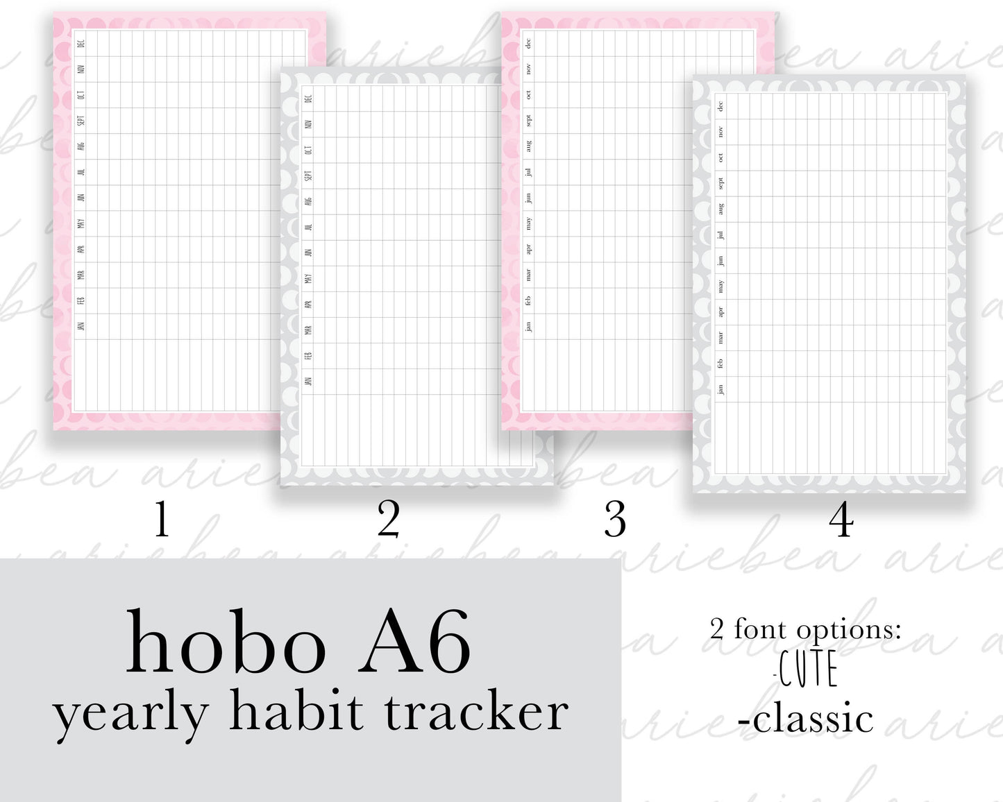 Yearly Habit Tracker Hobonichi A6 Original Full Page Planner Stickers