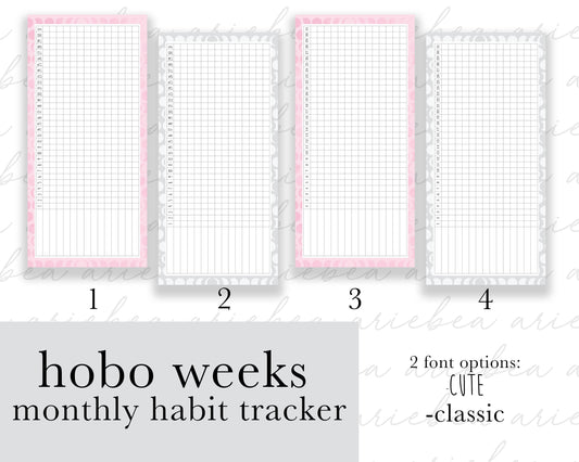 Monthly Habit Tracker Weeks Full Page Planner Stickers