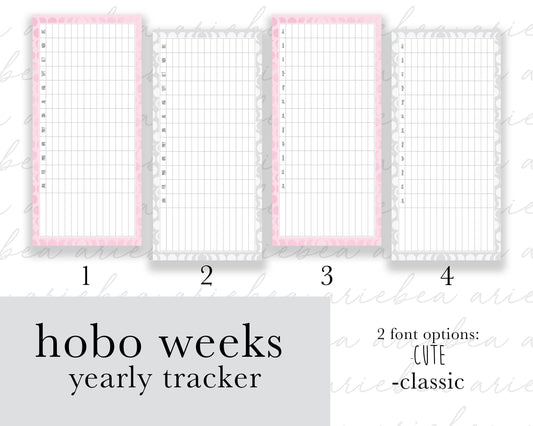 Yearly Habit Tracker Weeks Full Page Planner Stickers