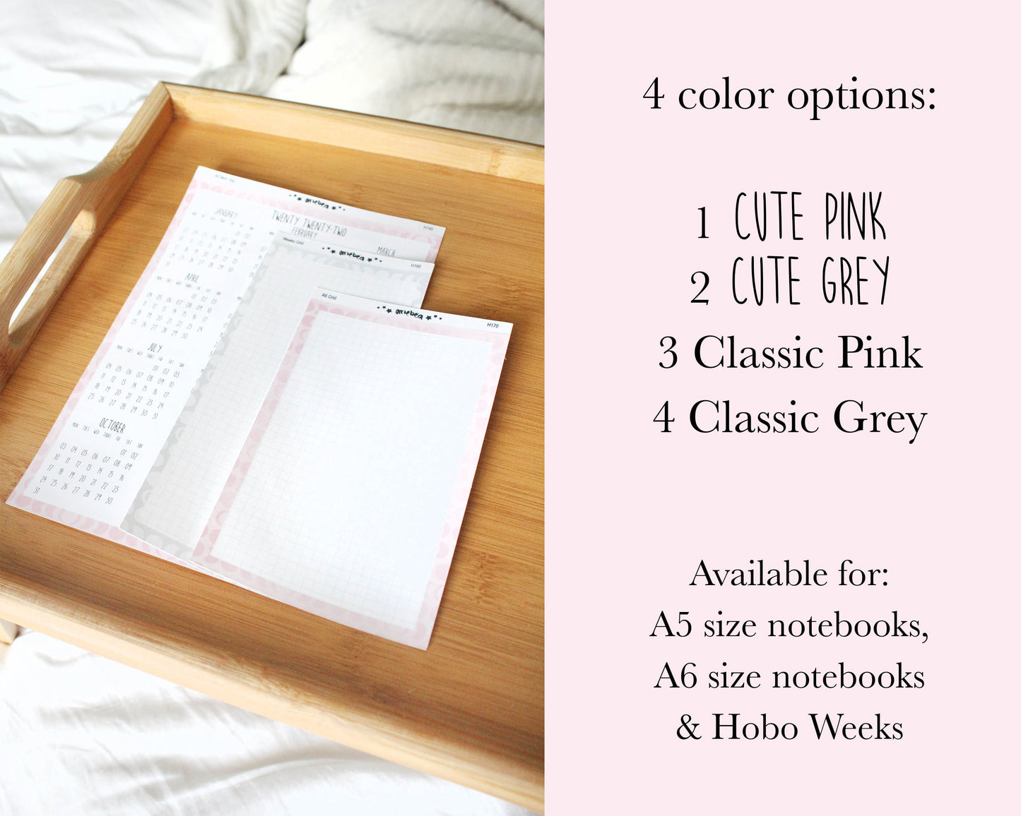 Notes Grid & Lined Hobonichi A6 Original Full Page Planner Stickers