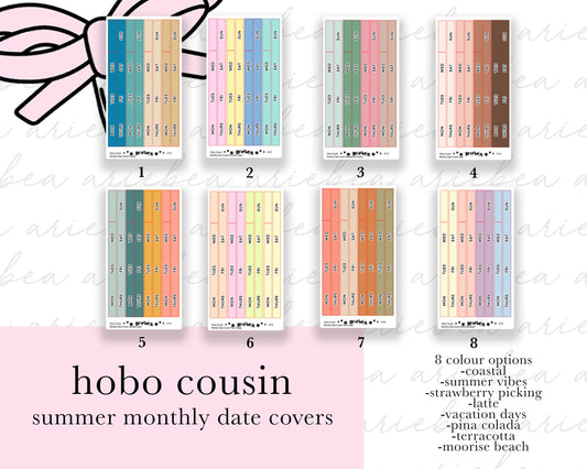 NEW SUMMER MONTHLY Hobonichi Cousin Date Cover Flags Planner Stickers