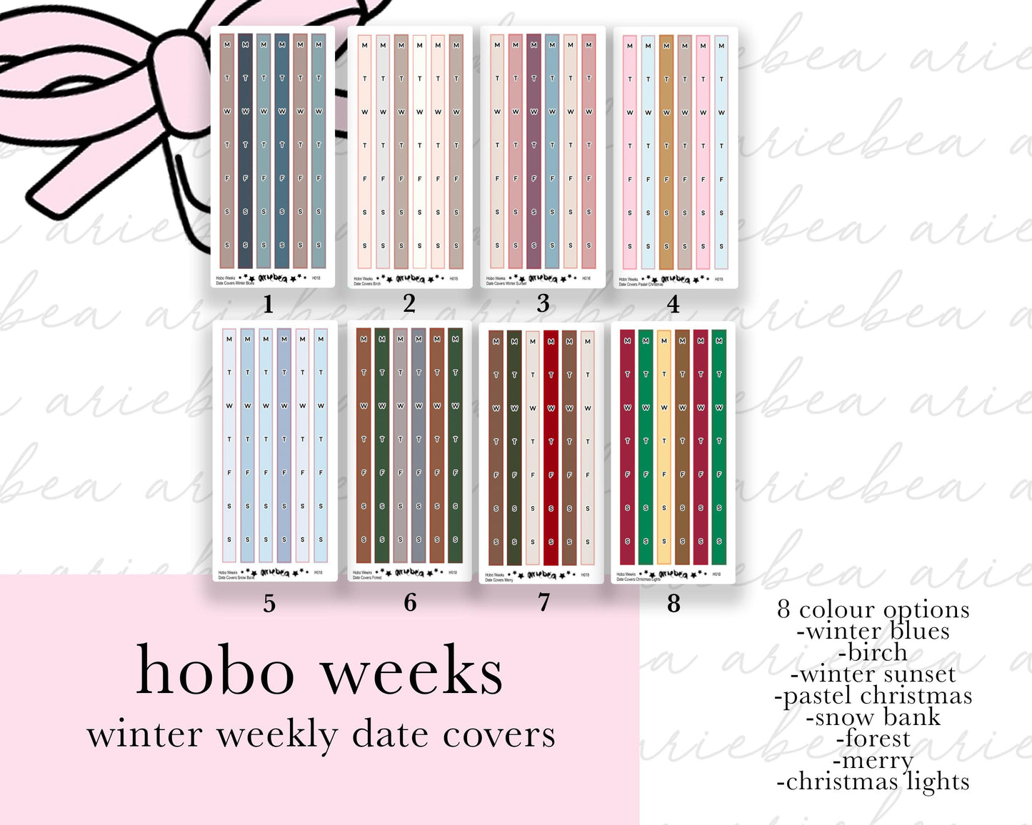 Winter Weekly Hobonichi Weeks Date Cover Planner Stickers