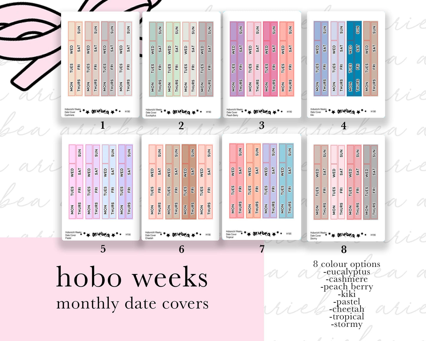 NEW MONTHLY Hobonichi Weeks Date Cover Planner Stickers