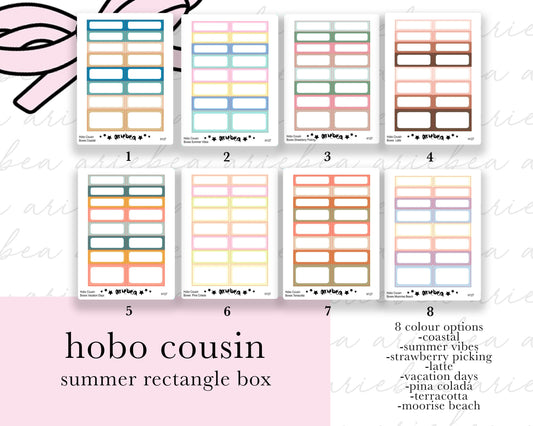 Summer Hobonichi Cousin Box Rectangle Planner Stickers