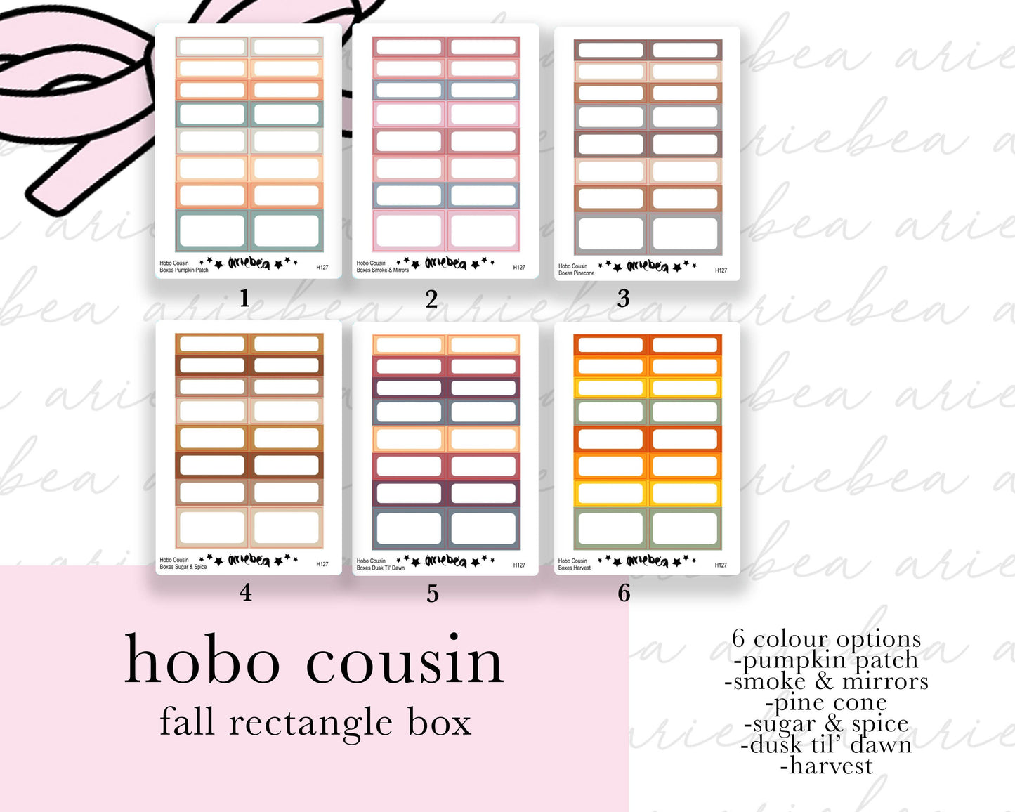 Fall Hobonichi Cousin Box Rectangle Planner Stickers