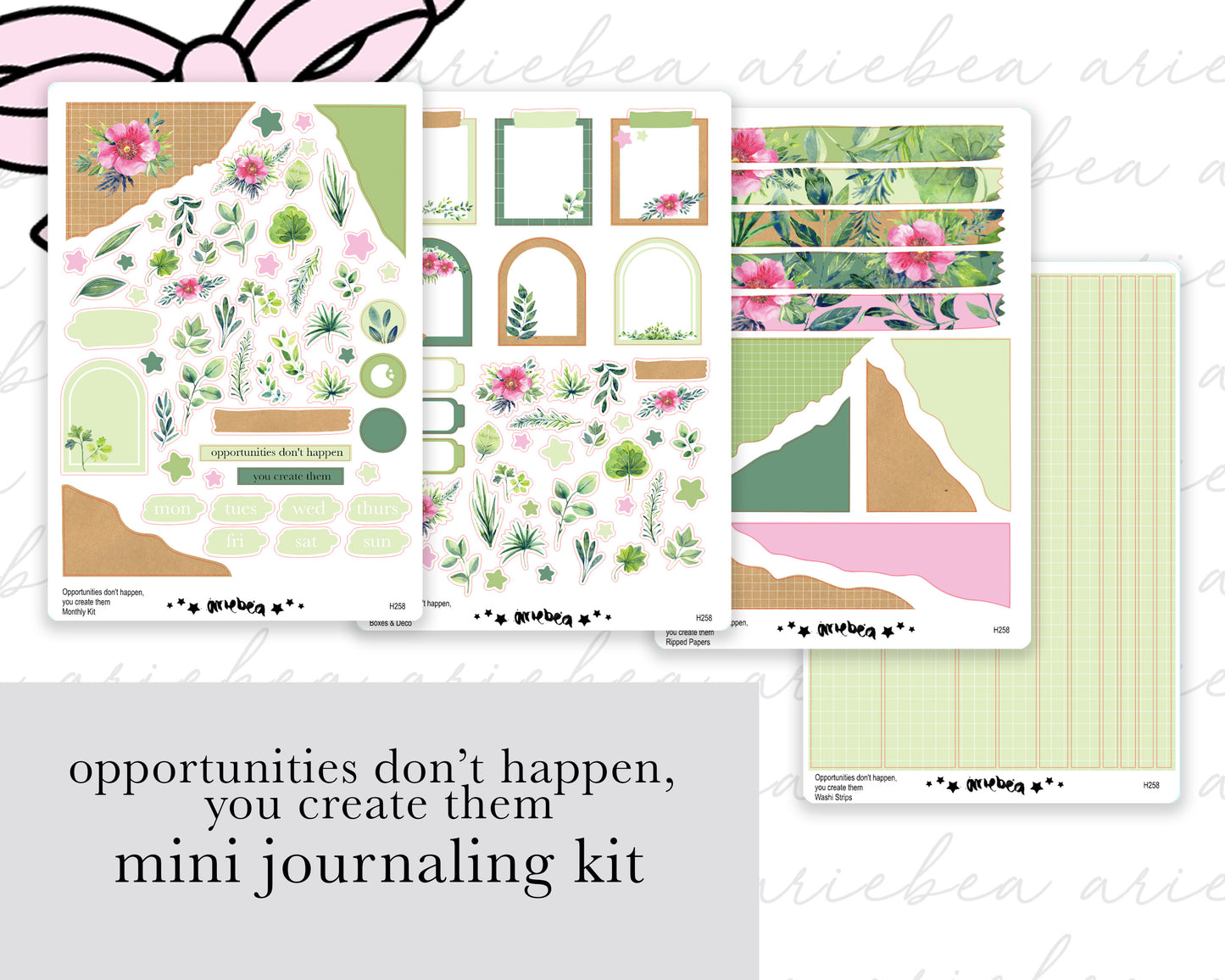 Opportunities don’t happen, you create them Full Mini Kit (4 pages)