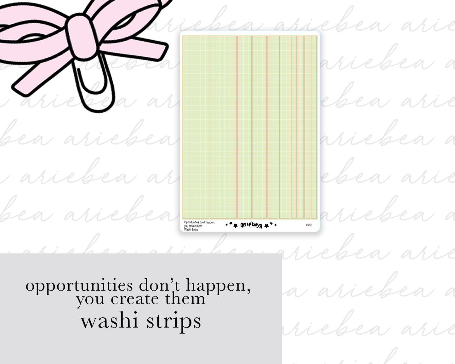Opportunities don’t happen, you create them Washi Strips