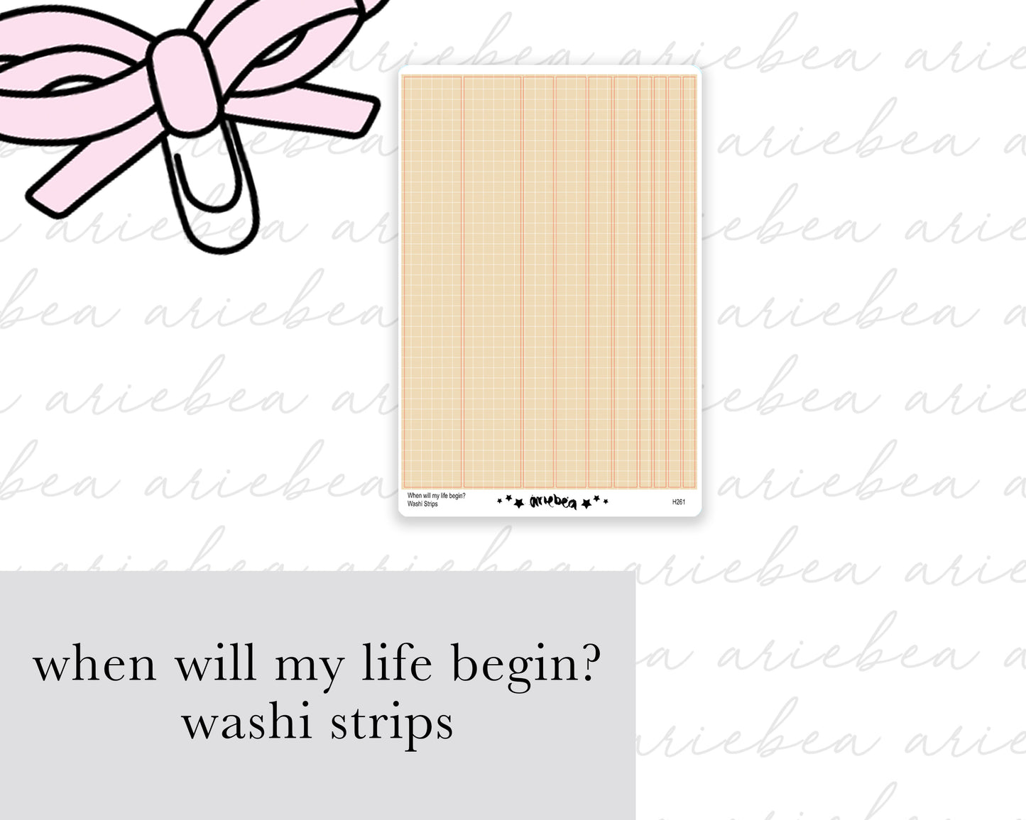 When Will My Life Begin? Washi Strips