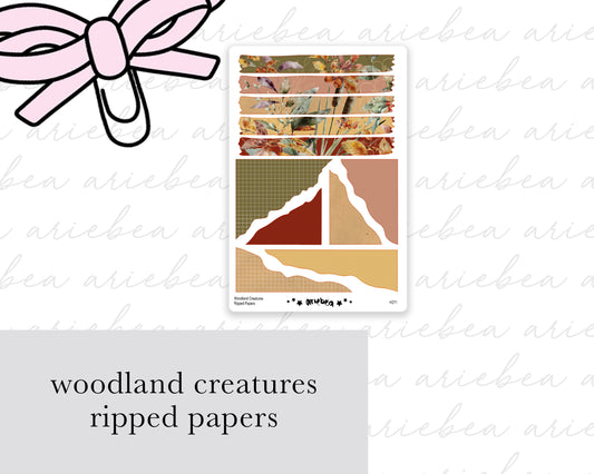 Woodland Creatures Ripped Papers