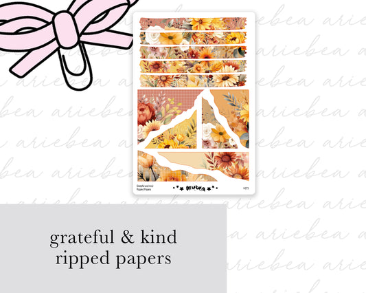 Grateful & Kind Ripped Papers