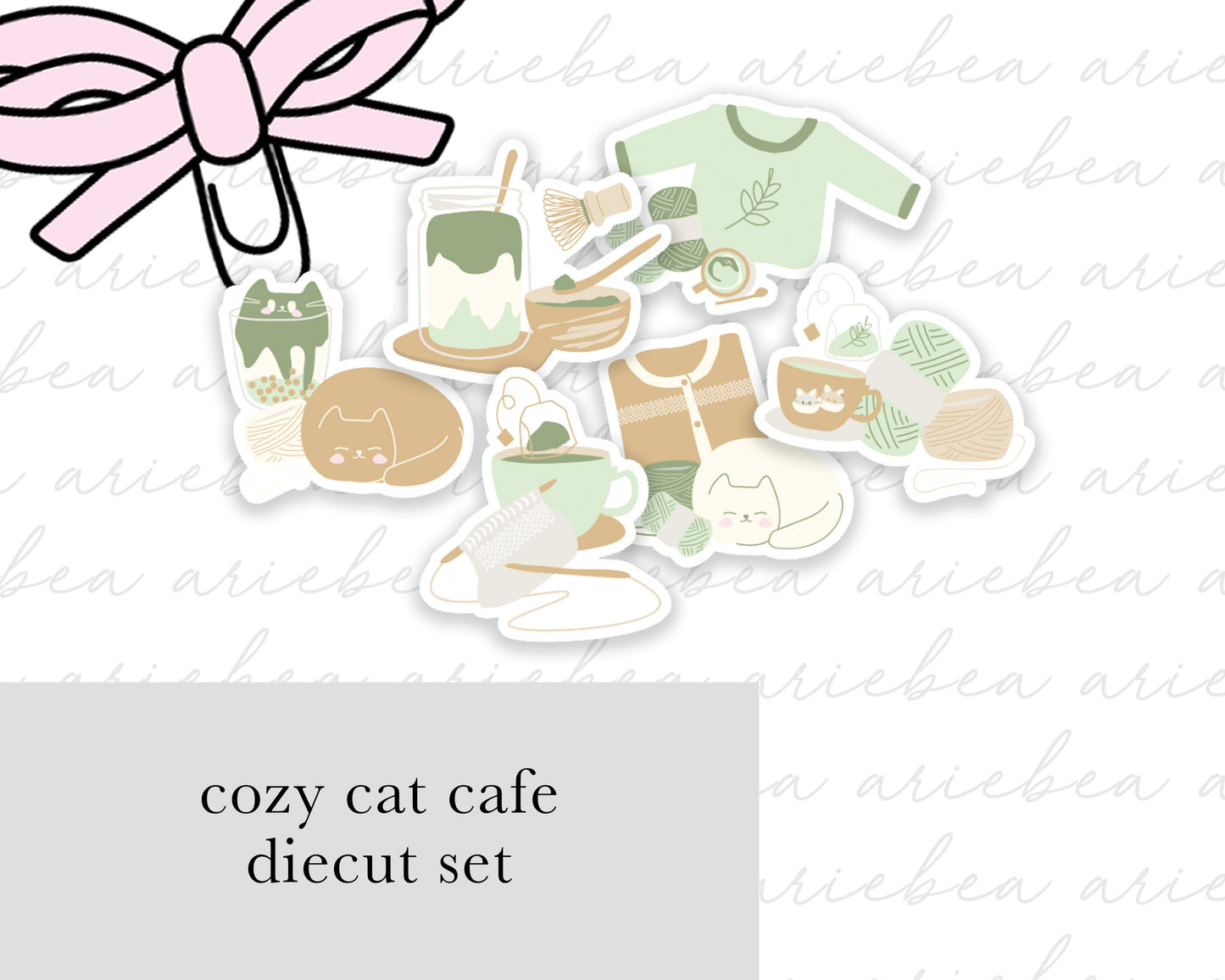 Cozy Cat Cafe Collection Diecut set of 6