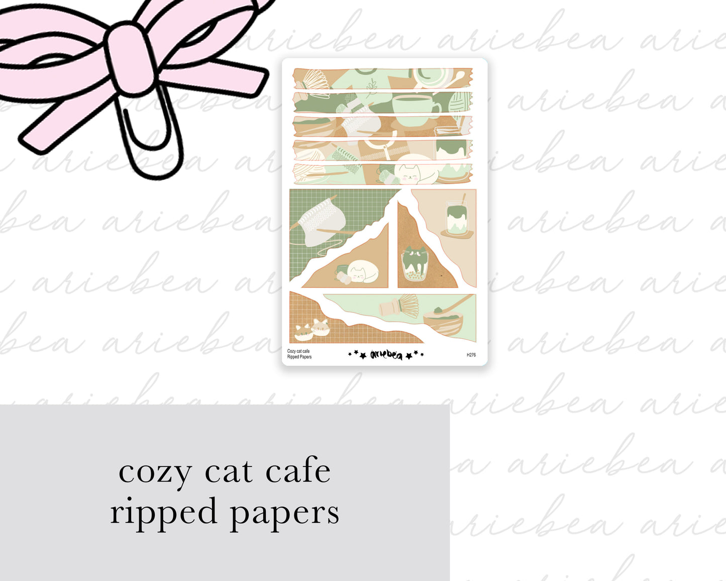 Cozy Cat Cafe Collection Ripped Paper