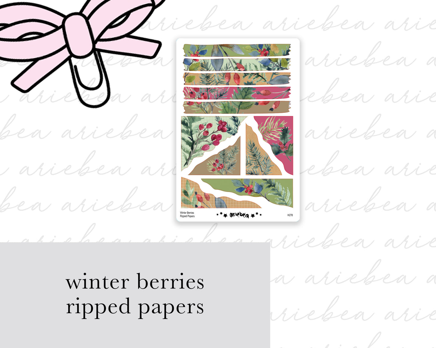 Winter's Berries Ripped Papers