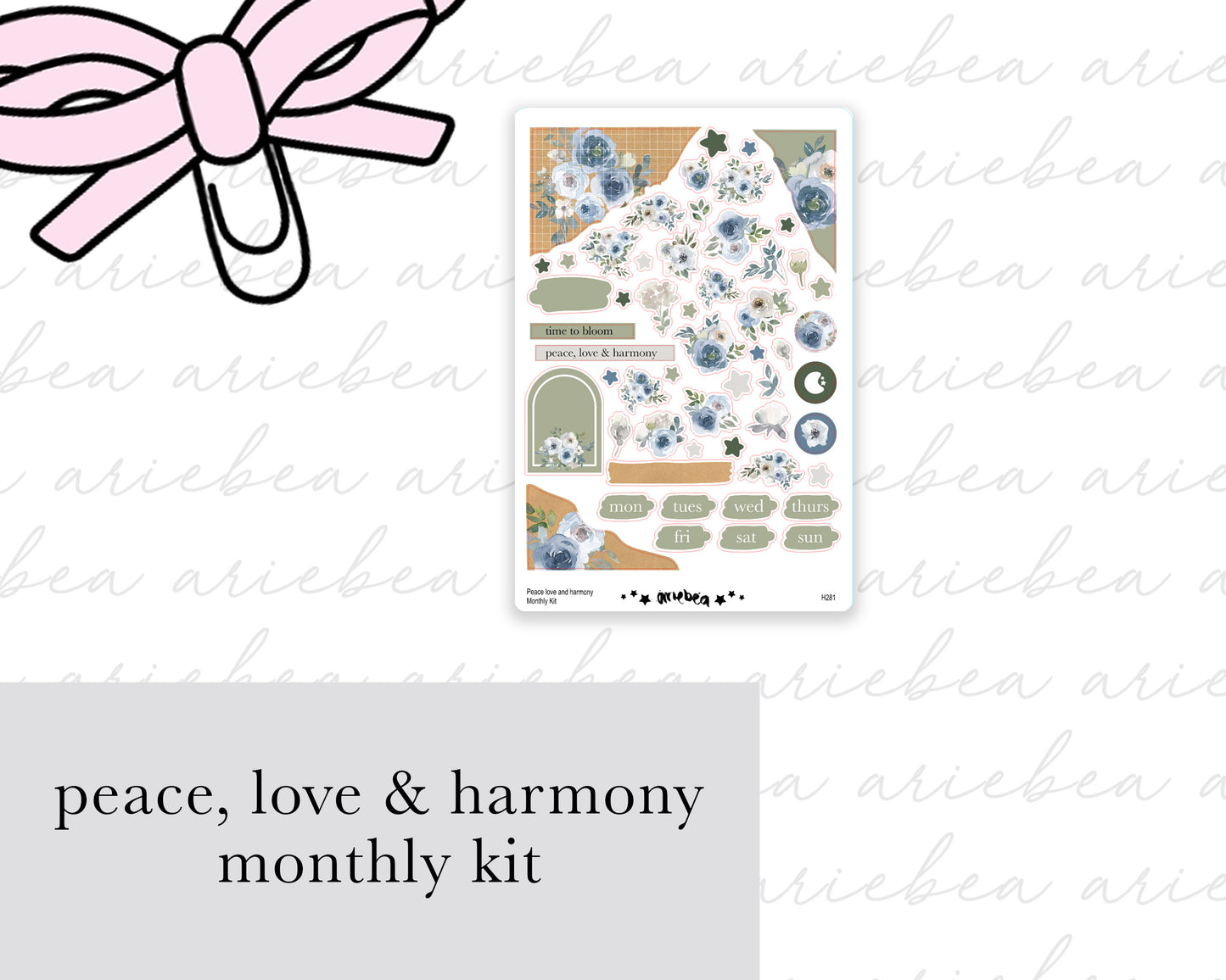 Peace love and harmony Full Mini Kit (4 pages)