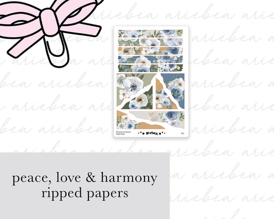 Peace love and harmony Ripped Papers