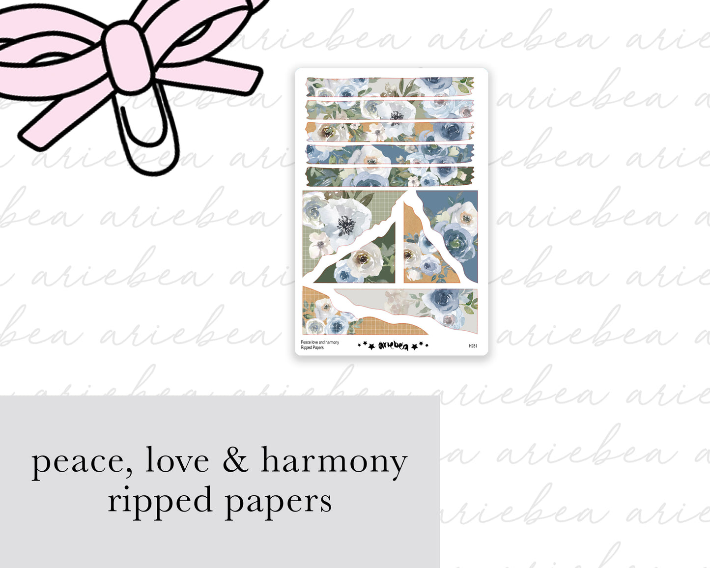 Peace love and harmony Ripped Papers