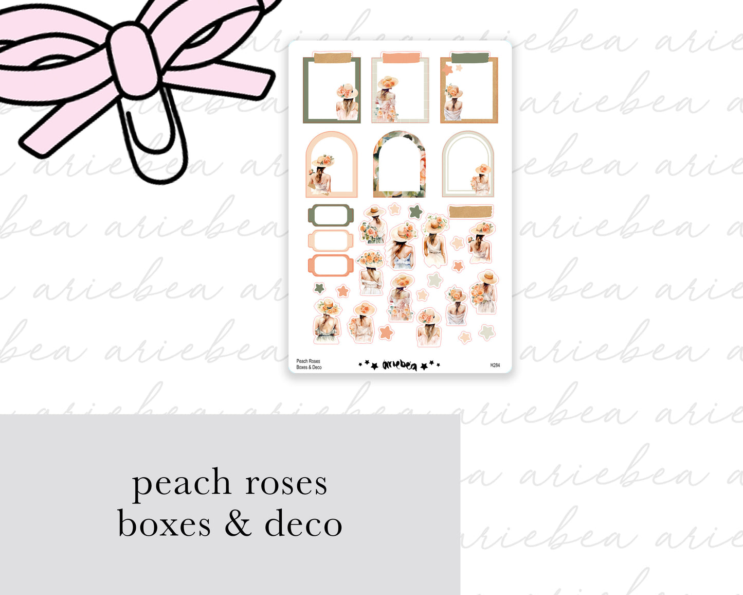 Peach Roses Full Mini Kit (4 pages)
