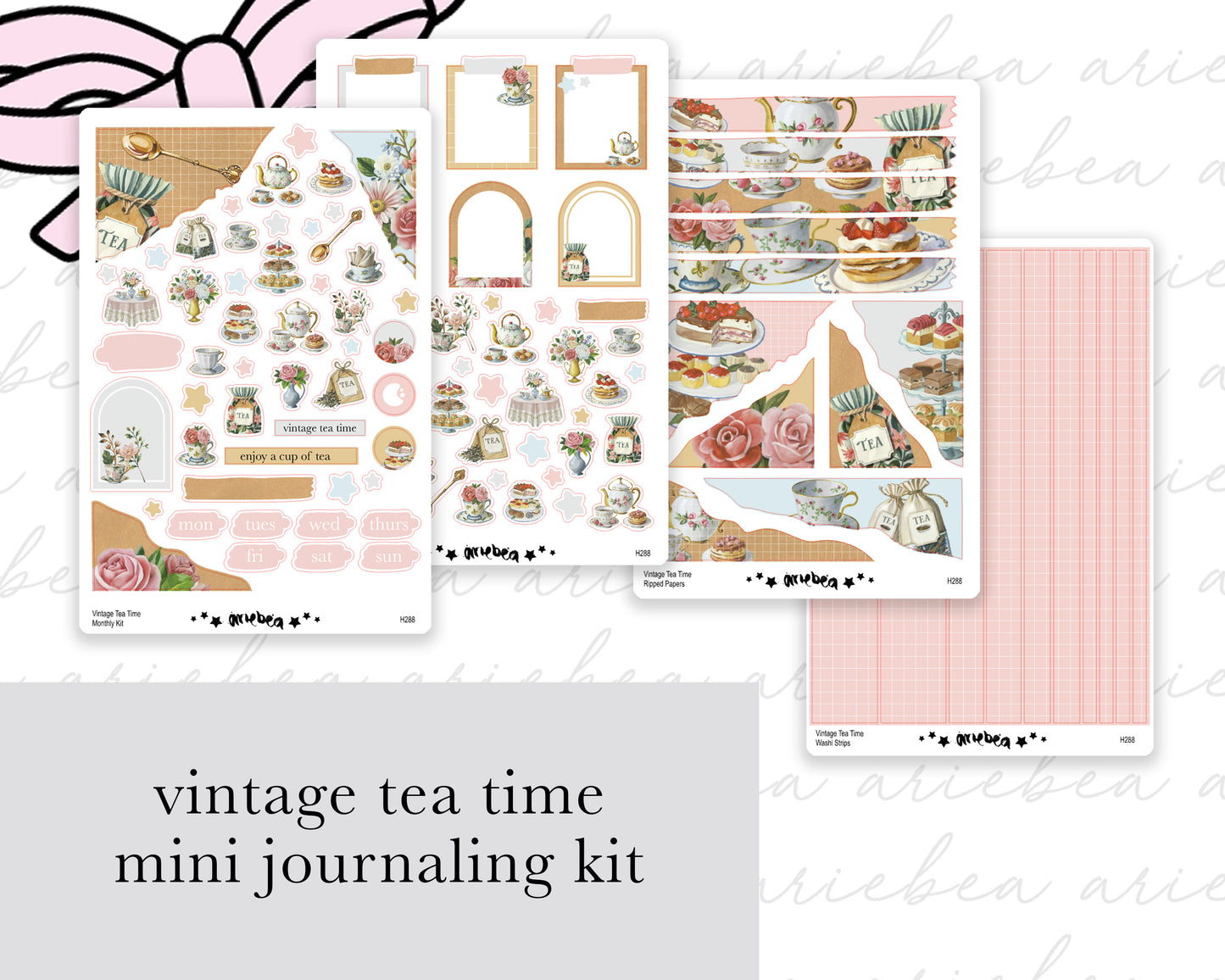 Vintage Tea Time Full Mini Kit (4 pages)