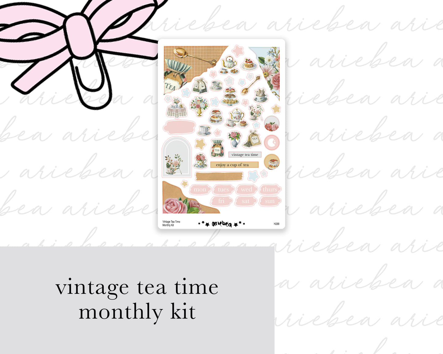 Vintage Tea Time Full Mini Kit (4 pages)