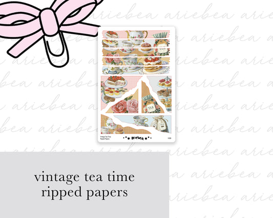 Vintage Tea Time Ripped Papers