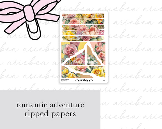 Romantic Adventure Ripped Papers