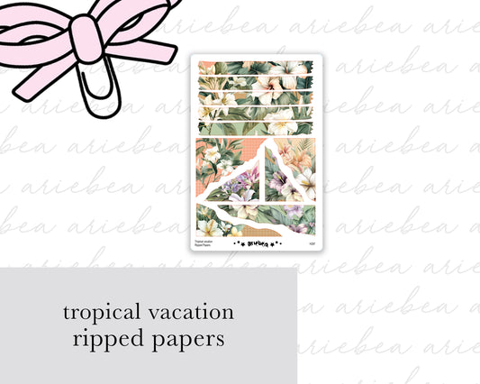 Tropical Vacation Ripped Papers