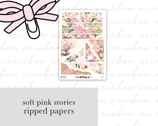 Soft Pink Stories Ripped Papers