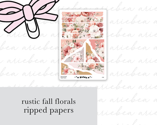 Rustic Fall Florals Ripped Papers