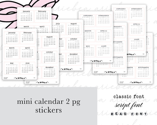 2027 Large Month Calendar Planner Stickers