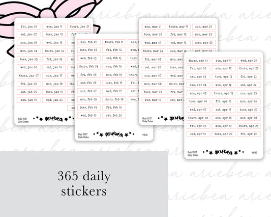 2027 Dated Daily Planner Stickers