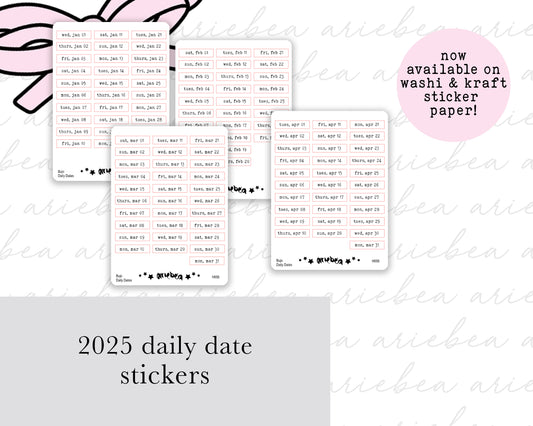 2025 Dated Daily Planner Stickers January - April