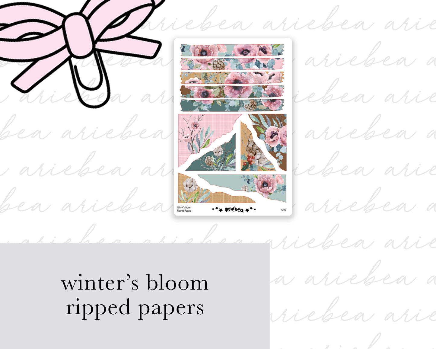 Winters Bloom Ripped Papers