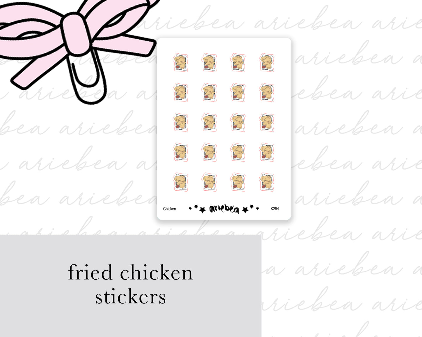 Fried Chicken Planner Stickers