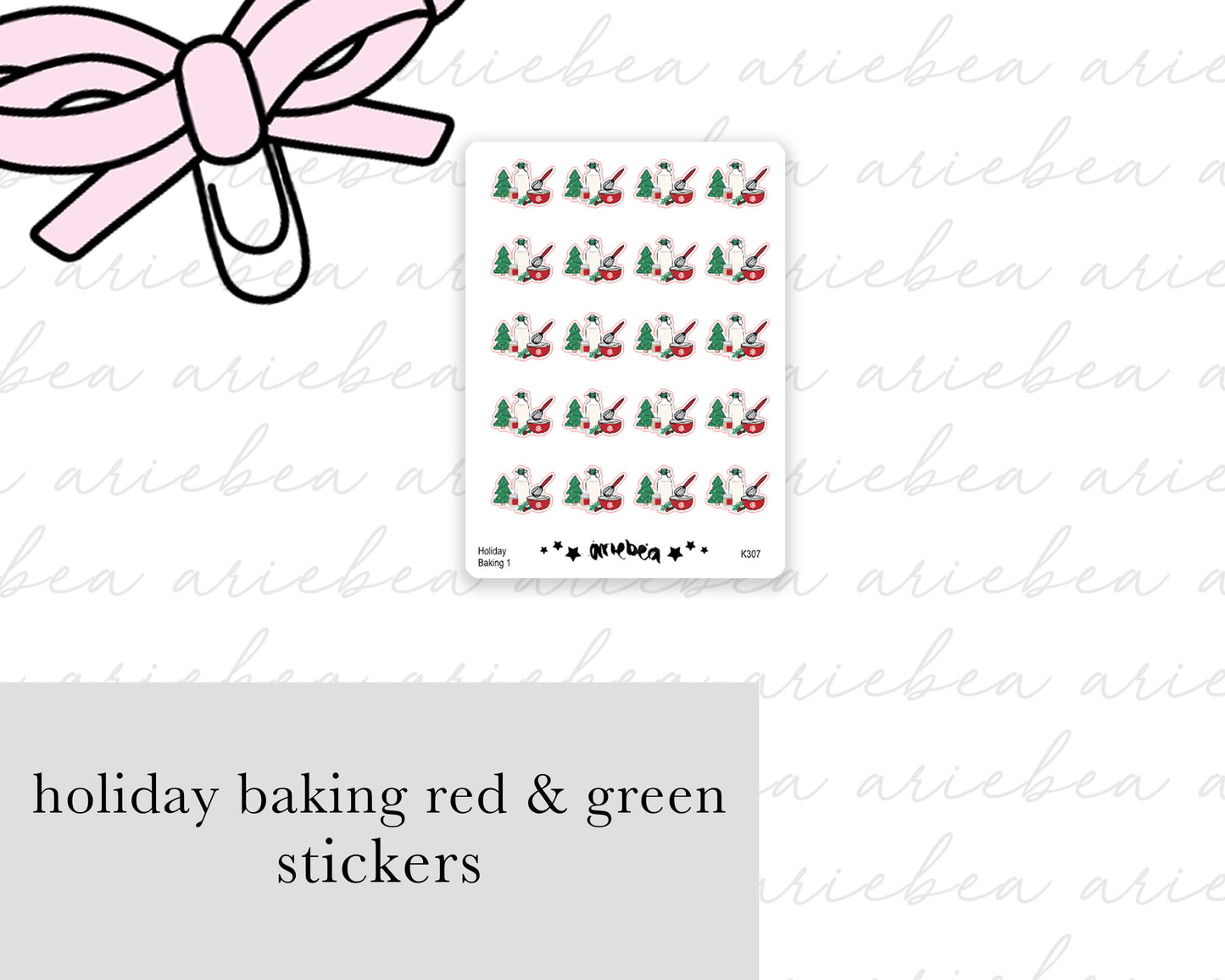 Christmas Baking Red & Green Planner Stickers