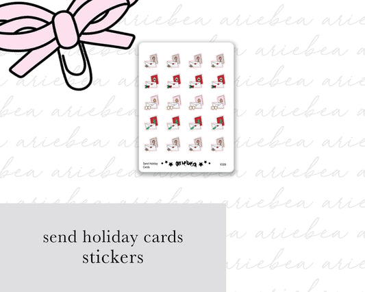 Send Holiday Cards Planner Stickers
