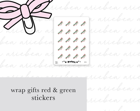 Wrapping Presents Red & Green Planner Stickers