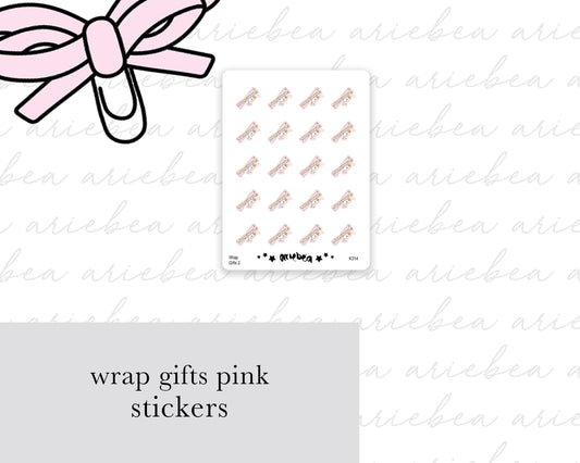 Wrapping Presents Pink Planner Stickers