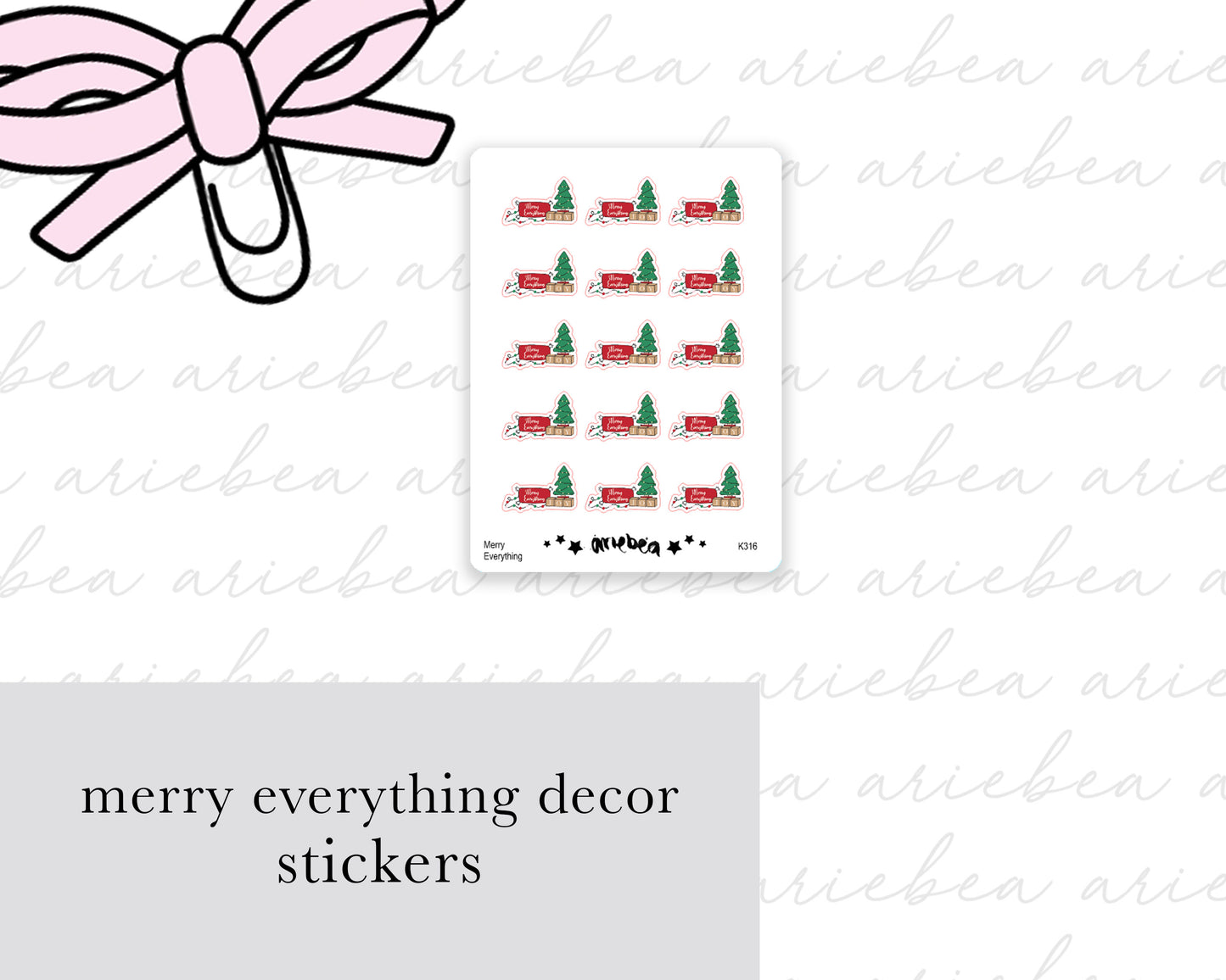 Christmas Home Decor 'Merry Everything' Planner Stickers