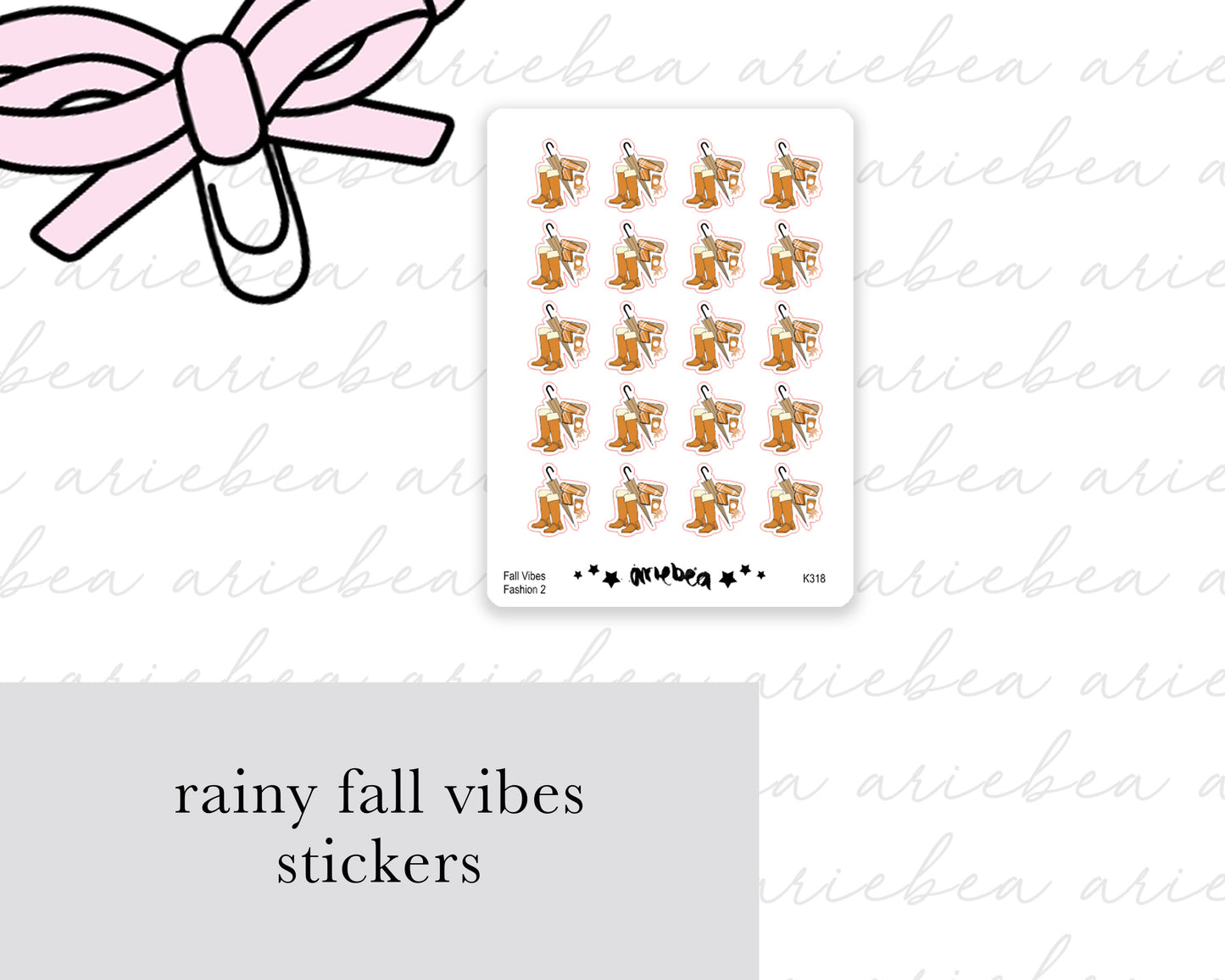 Rainy Cozy Fall Vibes Fashion Planner Stickers
